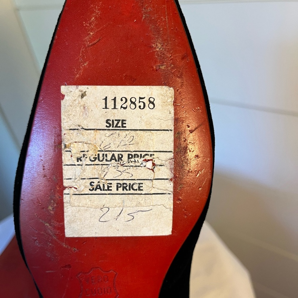VINTAGE Christian Louboutin Black Velvet Flats - Picture 5 of 7
